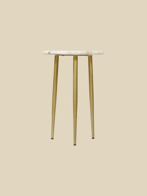 Damon Agate Side Table - Pearl