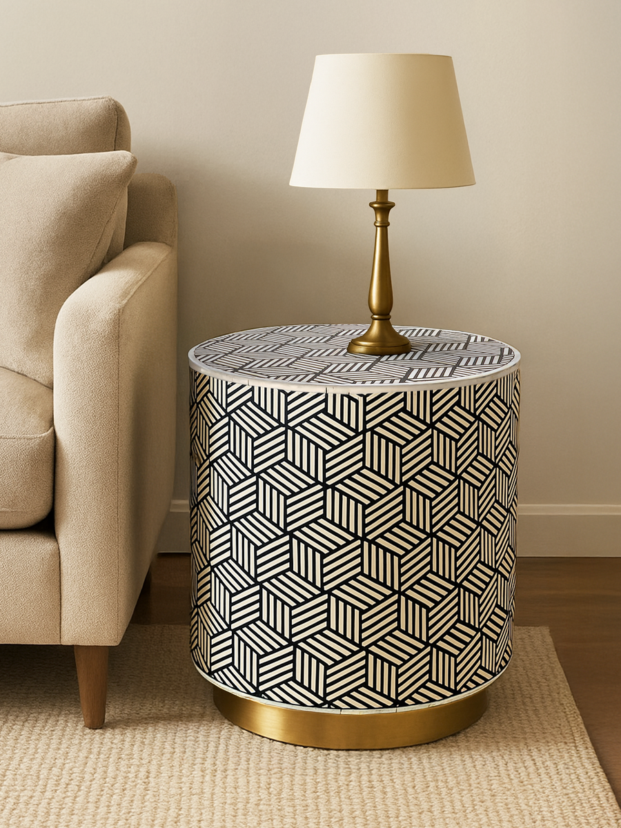 Raya Bone Inlay Side Table