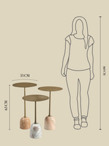 Edie Marble Base Side Tables - Set of 3