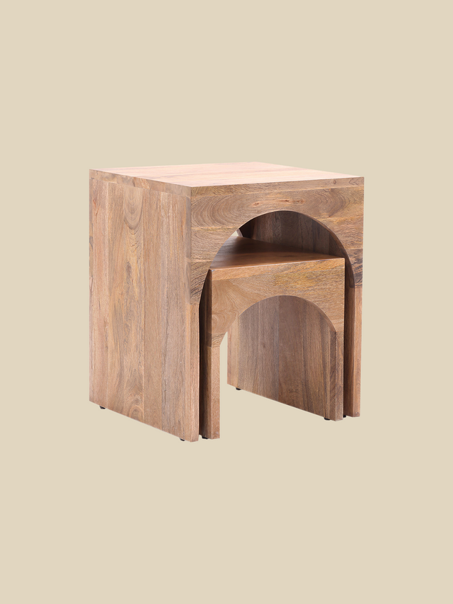 Joe Mango Wood Side Table - Set Of 2