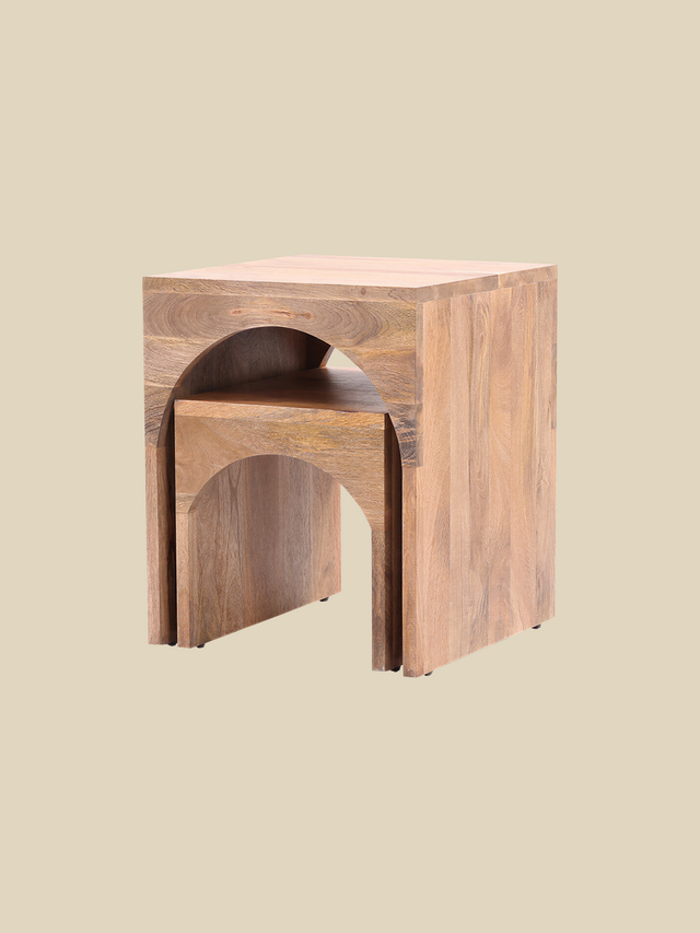 Joe Mango Wood Side Table - Set Of 2