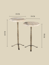 Silas Travertine Side Table Set