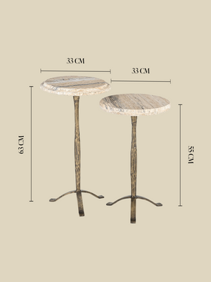 Silas Travertine Side Table Set