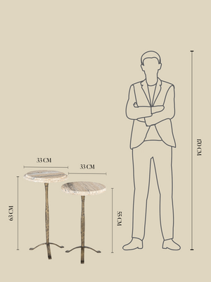 Silas Travertine Side Table Set