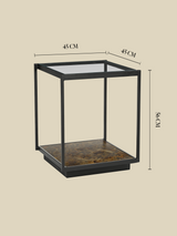 Nova Iron Side Table with Glass Top