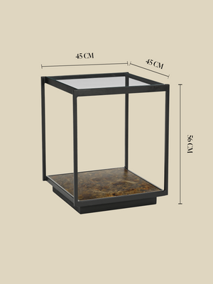 Nova Iron Side Table with Glass Top