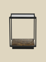 Nova Iron Side Table with Glass Top