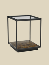 Nova Iron Side Table with Glass Top