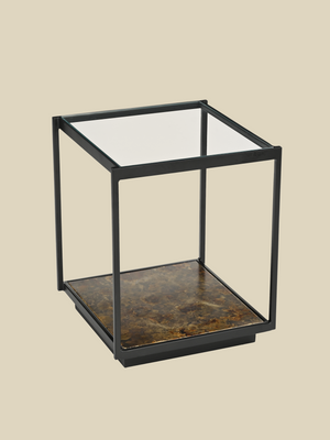 Nova Iron Side Table with Glass Top