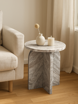 Petra Off-White Marble Side Table