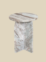 Petra Off-White Marble Side Table