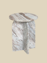 Petra Off-White Marble Side Table