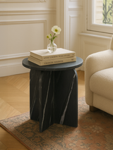Petra Black Marble Side Table