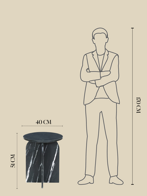Petra Black Marble Side Table