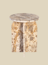 Petra Beige Marble Side Table
