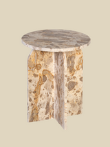 Petra Beige Marble Side Table