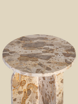 Petra Beige Marble Side Table