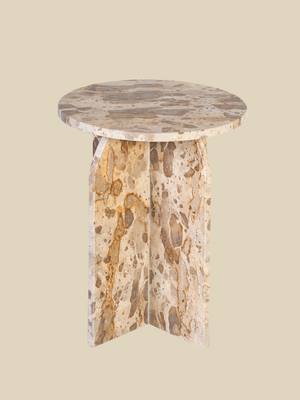 Petra Beige Marble Side Table