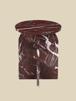 Petra Burgundy Marble Side Table