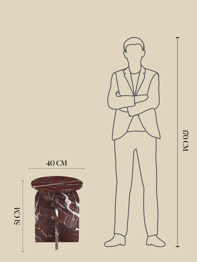 Petra Burgundy Marble Side Table