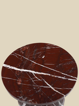 Petra Burgundy Marble Side Table