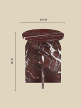 Petra Burgundy Marble Side Table