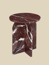 Petra Burgundy Marble Side Table