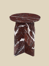 Petra Burgundy Marble Side Table