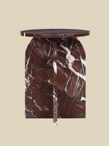 Petra Burgundy Marble Side Table