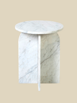 Petra White Marble Side Table