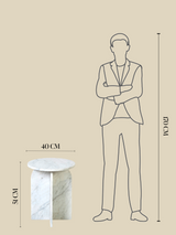 Petra White Marble Side Table