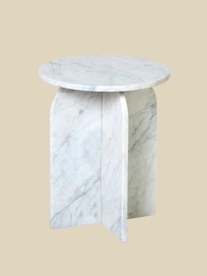 Petra White Marble Side Table