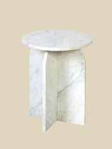 Petra White Marble Side Table
