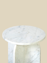 Petra White Marble Side Table