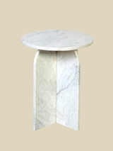 Petra White Marble Side Table