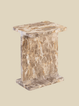 Cassian Beige Marble Side Table