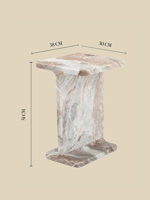 Cassian Grey Marble Side Table