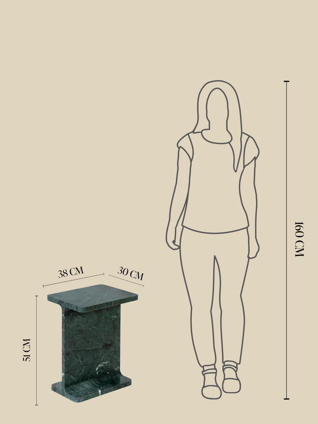 Cassian Green Marble Side Table