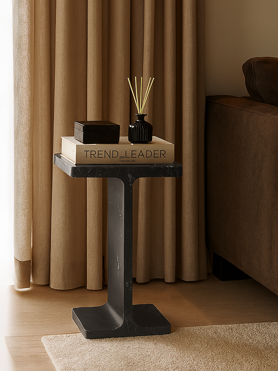 Cassian Black Marble Side Table