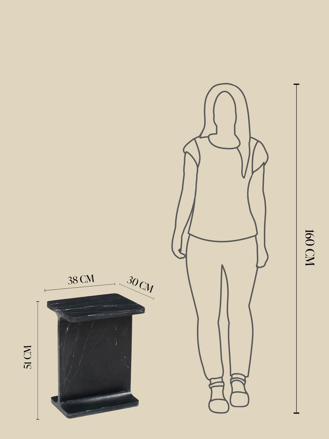 Cassian Black Marble Side Table