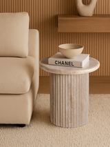 Solace Travertine Side Table