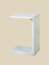 Aster White Marble Side Table
