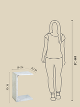 Aster White Marble Side Table