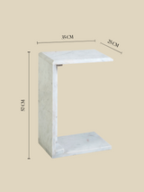 Aster White Marble Side Table