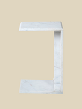 Aster White Marble Side Table