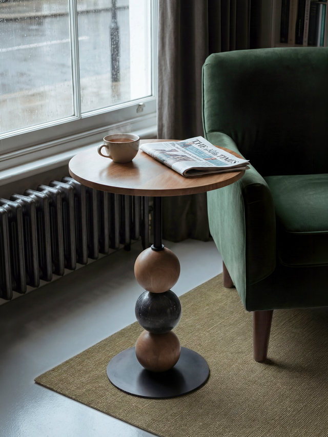Lydia Mango Wood Sculptural Side Table - Light Wood
