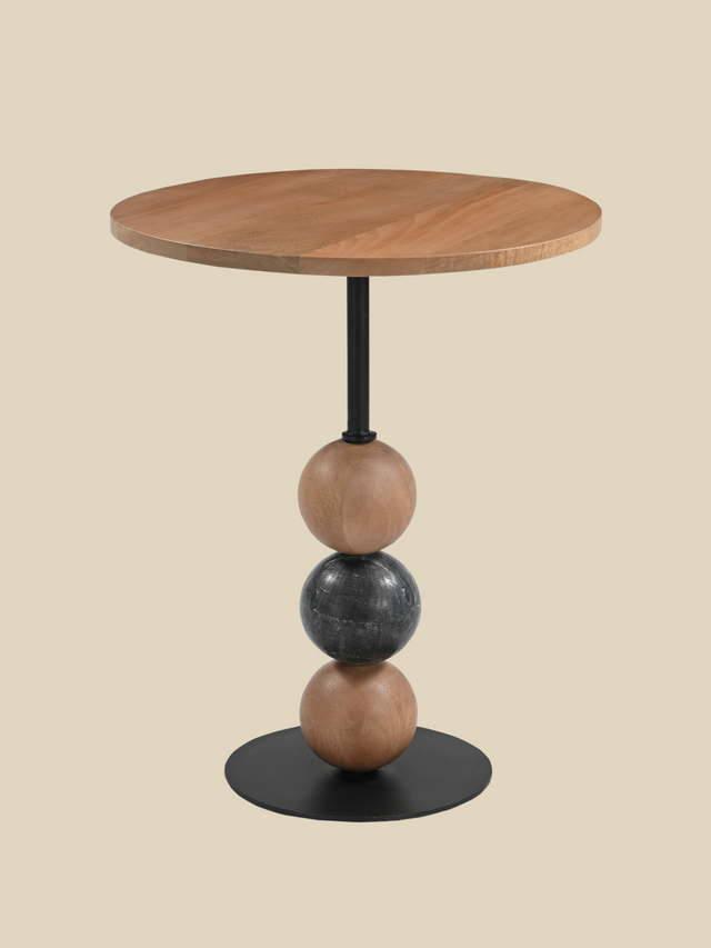 Lydia Mango Wood Sculptural Side Table - Light Wood