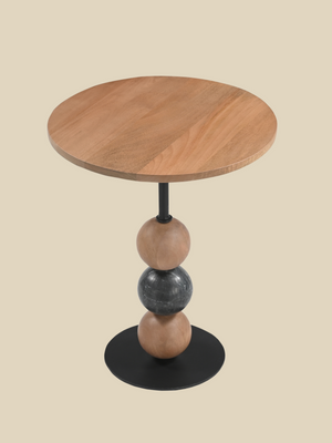 Lydia Mango Wood Sculptural Side Table - Light Wood