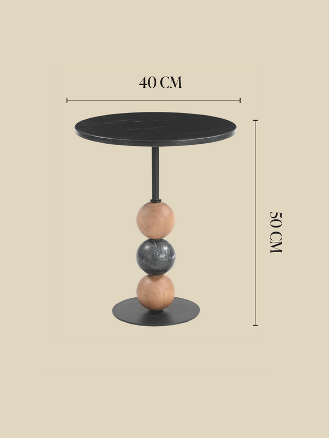 Lydia Mango Wood Sculptural Side Table - Black
