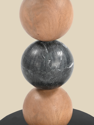Lydia Mango Wood Sculptural Side Table - Black